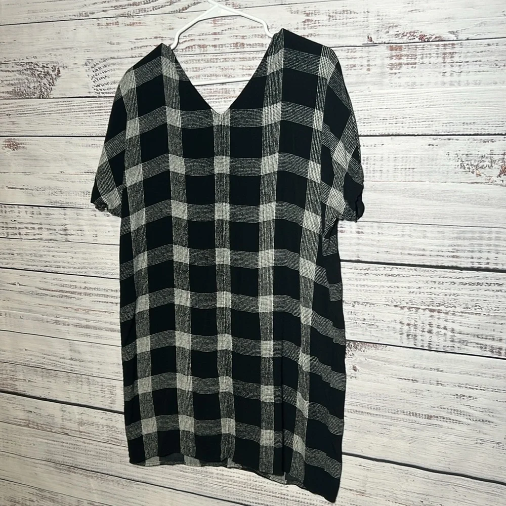 Madewell Zip Front Black Buffalo Plaid Check Sheath Dress Small - Picture 12 of 16